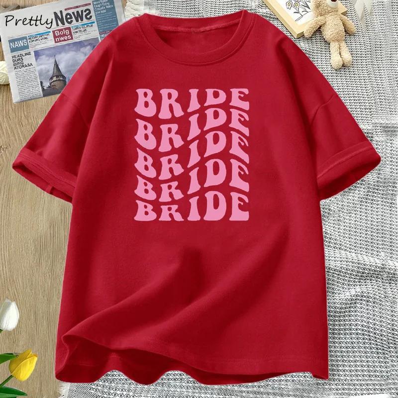 Retro Bride Bridesmaid TShirts Women Female Bridal Party Bachelorette Theme Party Tee Shirt Wedding Boho Bride Graphic Tshirt