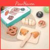Funny Wooden Simulation Velcro Bread Cutting Game Children Toy Set For Gift Kid