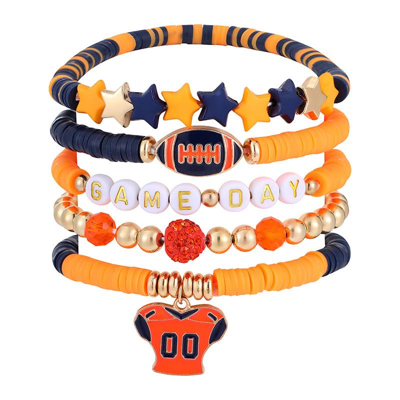 5 шт./компл. Цветной многослойный браслет ручной работы эластичный стекируемый спортивный ручной браслет Chian