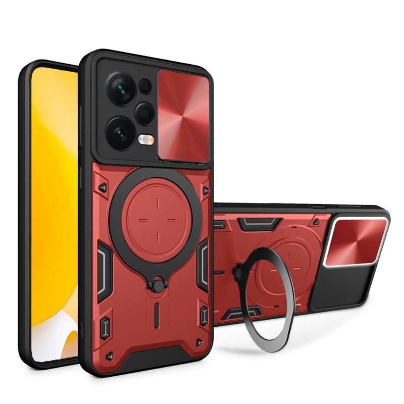 Противоударный бронированный магнитный чехол для Xiaomi Redmi Note 12 11 10 Pro Plus 5G 10S 11S, противоударный металлический держатель-кольцо, сдвижная крышка