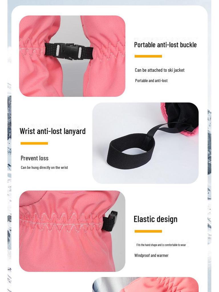 Waterproof Warm Ski Gloves for Men & Women - Winter Outdoor Mountaineering & Cold-Proof Gear