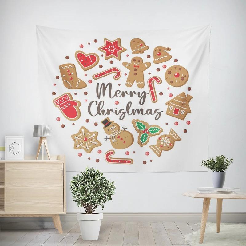 Рождество Новый год Конфеты Кофе Узор Гостиная Спальня Декоративный Гобелен