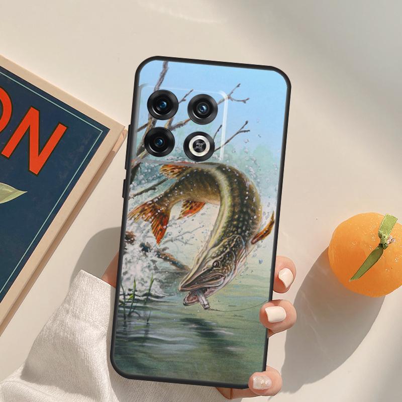 Pike Fish Fishing Bait Case For OnePlus 13T 10T 10R 12R 13R 15 13 12 11 10 9 Pro Nord CE 5 2 3 4 Lite N20 N30 Cover