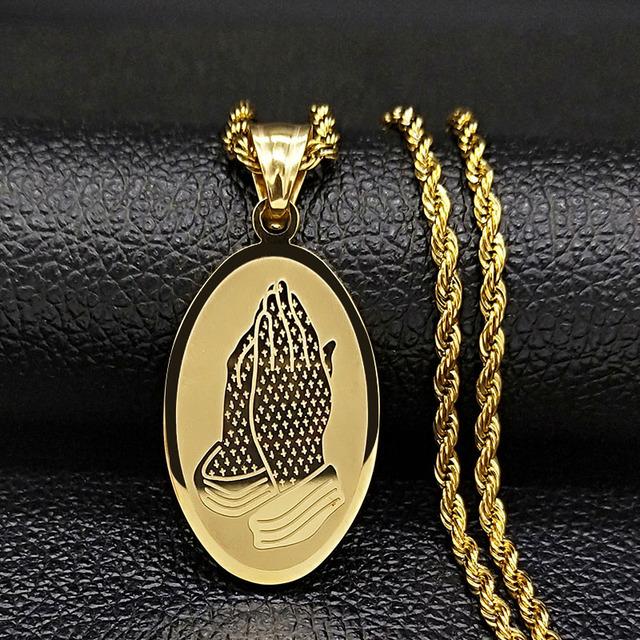 Длинное ожерелье из нержавеющей стали Девы Марии, мужское ювелирное золотое колье-чокер в стиле хип-хоп, ожерелье для мужчин N17850