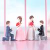 2Pcs/Set Wedding Dolls Miniature Landscape Ornaments Mini Resin Figurine Decor
