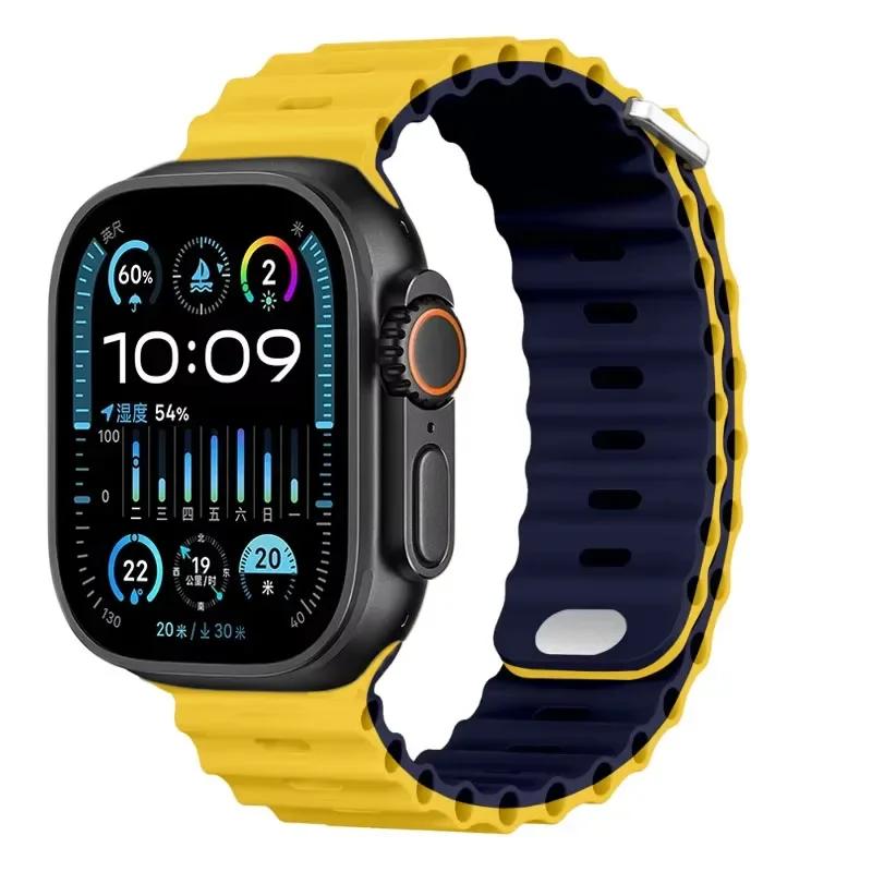 Силиконовый ремешок Ocean для Apple Watch Ultra 3/2 49 мм Серии 11/10 46 мм 42 мм 9 8 7 45 мм 41 мм Ремешок для часов iWatch 6 5 SE 44 40 мм