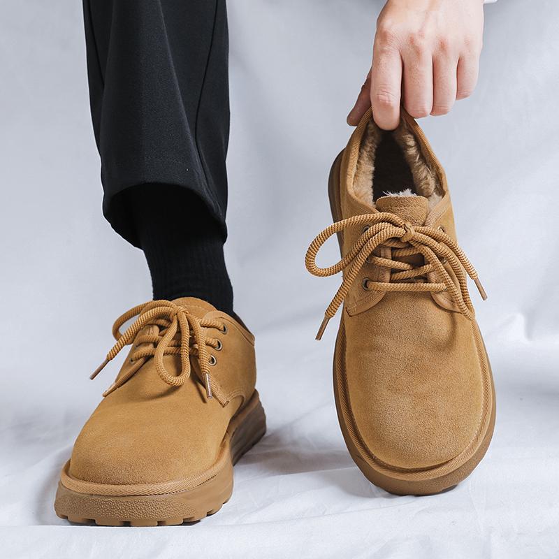 Мужские зимние ботинки из натуральной кожи Классический ретро универсальный стиль Повседневная уличная теплота Модная красивая качественная обувь