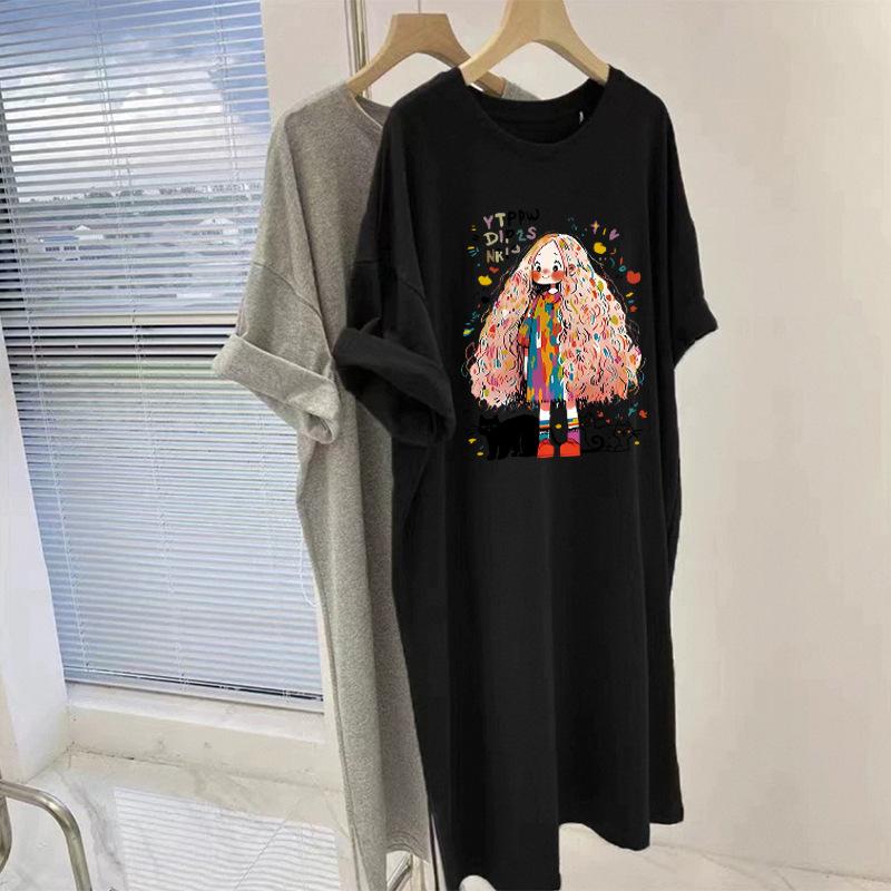 Летнее платье для беременных, новая мода, короткий рукав, свободная юбка до колена для беременных, лето