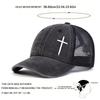 Unisex Arrow Cross Embroidery Adjustable Wash Baseball Hat Hip Hop Breathable Mesh Hats Spring Summer Outdoor Sport Travel for Women Men