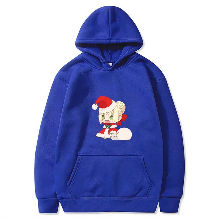 Chibi Santa Pullover Hooded Pullover Sweatshirt Printed Hoodie Street Fashion Trend Versatile Comfortable Casual Men's Clothing