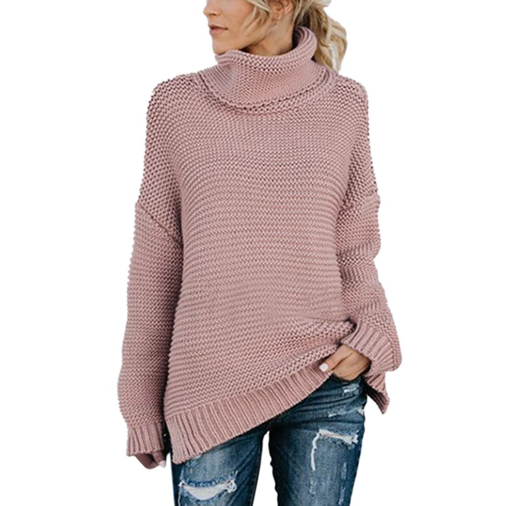 Women's Casualsolid Color Casual Thick Line Long Sleeve Turtleneck Sweater