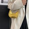 Модная женская сумка через плечо из искусственной кожи с блестящей сумкой через плечо и металлической цепочкой