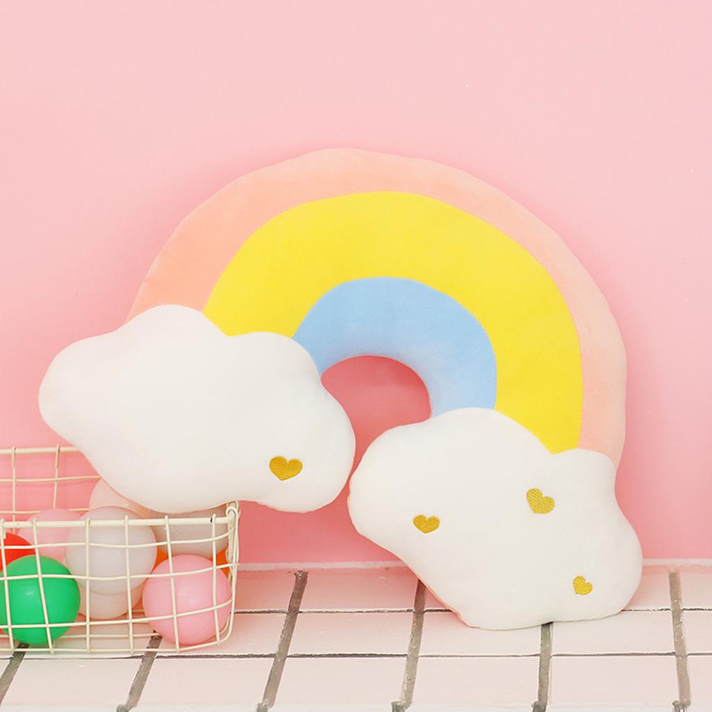 Прекрасная цветная подушка Радужное облако Луна Плюшевая подушка Мягкие удобные подушки для всех возрастных групп