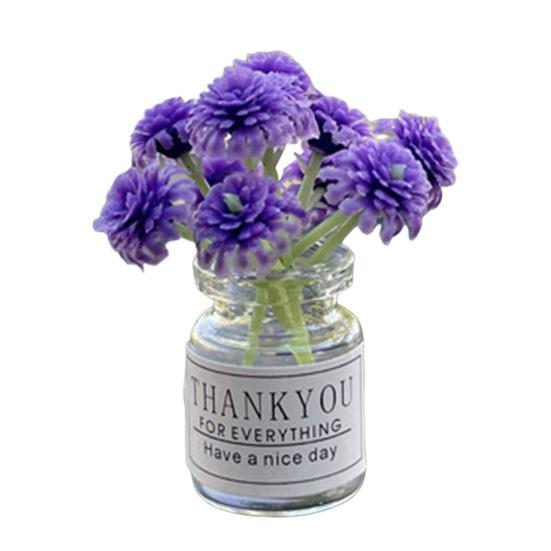 Миниатюрная стеклянная ваза с цветами, искусственный букет, настольные украшения, цветы бонсай для установки на транспортное средство