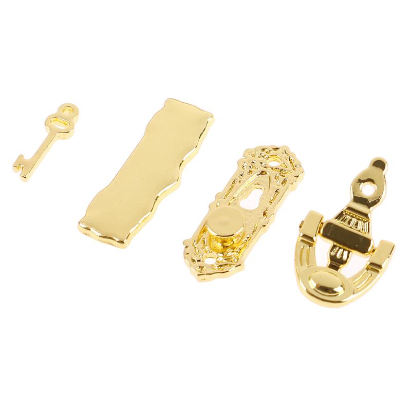 1:12 шт. Металлический дверной молоток Набор Аппаратная фурнитура для кукольного домика Миниатюрные аксессуары