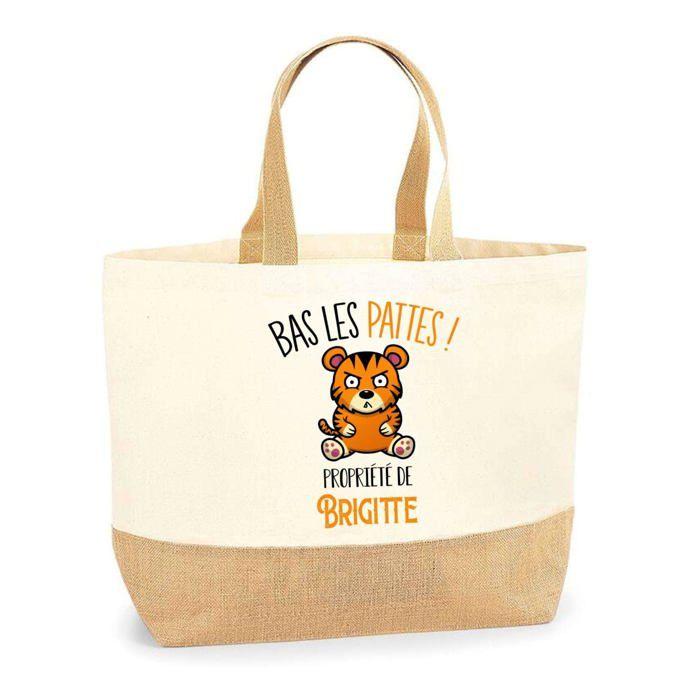 Sac cabas - PLANETEE - Brigitte Bas les pattes Tigre - Jute - Motif Tigre - Imprimé en France