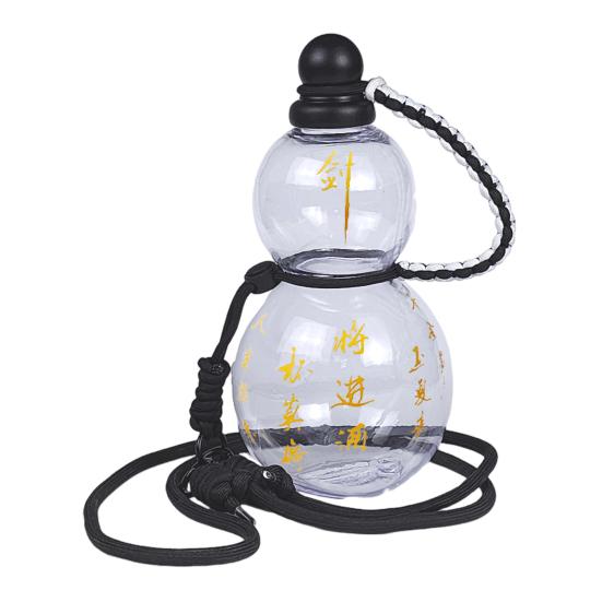 1 набор 800 мл бутылка для воды из тыквы с плечевым ремнем, плетеная веревка для талии, кисть для чашки, подвеска, наклейка «сделай сам», винтажная бутылка для питья из тритана в китайском стиле