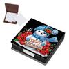 5D DIY PU Diamond Painting Notecard Box with 160 Sheets Paper Self Adhesive Crystal Note Box Xmas Pattern for Home Office