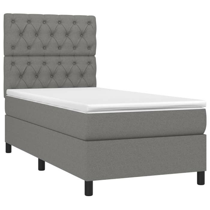 Maison Exclusive - Sommier à lattes de lit avec matelas et LED Gris foncé 80x200cm