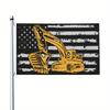 2D Door Banner 1pc Multi-Size Optional 1pc Excavator Flag, Suitable for July 4Th, Durable Decorative Banner, Anti-Fading Outdoor Banner, Suitable for