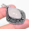 Natural Rose Quartz Gemstone Handmade 925 Sterling Silver Pendant 2.13" Q4V42