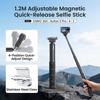 Магнитный селфи-штатив с быстрым креплением для DJI OSMO 360 1,2 м Регулируемый штатив для камеры DJI Osmo 360/Action 5 Pro/4/3
