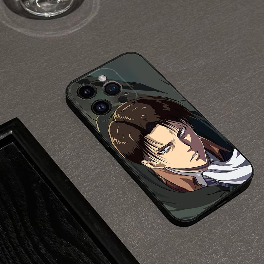 Чехол для телефона Levi Attack On Titan для iPhone 16 15 11 13 14 Pro Max 7 8 Plus X Xr Xs Max 12mini Черный Чехол