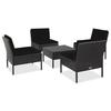 VidaXL Garden Furniture Set 5 Pcs with Cushions Wicker Resin Black