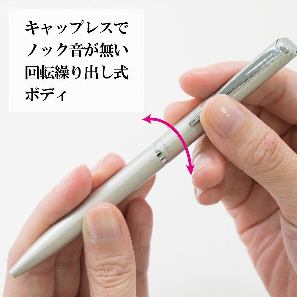 Гелевая ручка Pentel Energel Philography, корпус теплого серебристого цвета, BLN2005WZ, черная, 0,5 мм