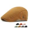 Cotton Cap Men's Beret British Vintage Forward Cap Women's Peaked Cap