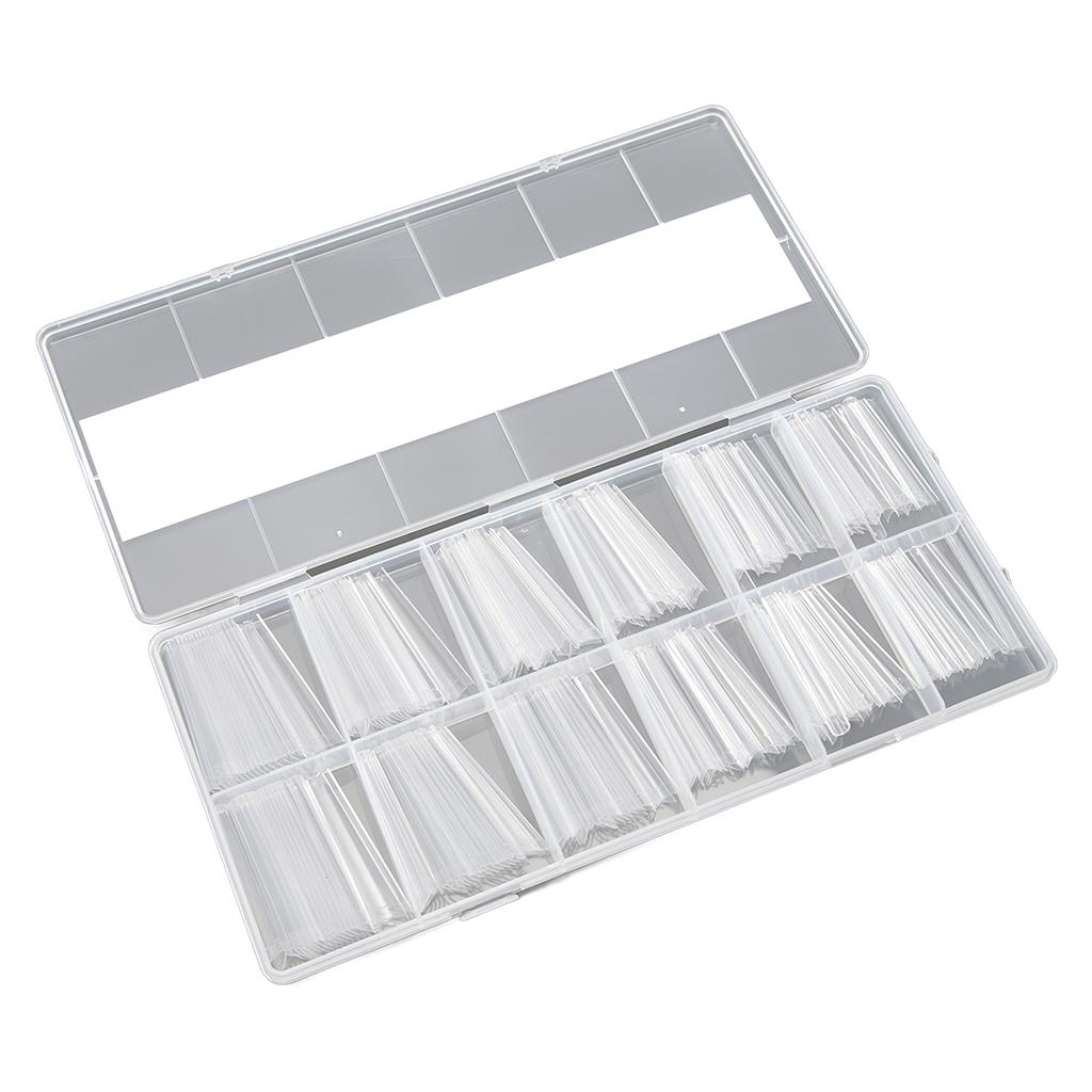 240pcs Long Fake Nail Professional Home Salon DIY Transparent Full Cover Nail Tip for Nail Artist Novice
