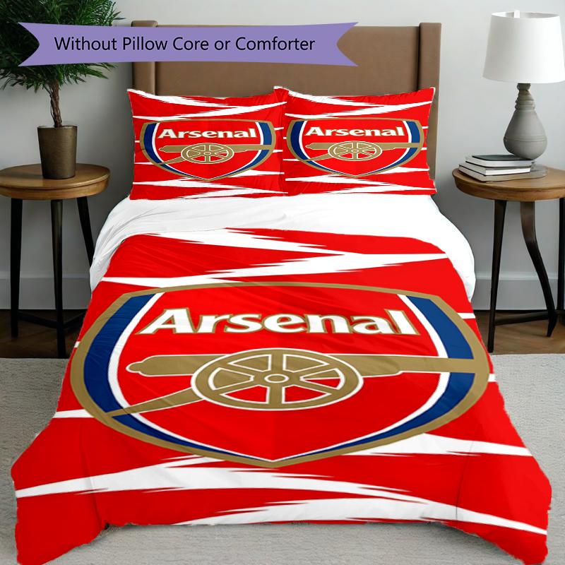 3pcs Duvet Cover Set (1*Duvet Cover + 2*Pillowcase, Without Core),football team.C Print Bedding Set, Bedroom Decor, All‑Season, Birthday Gift