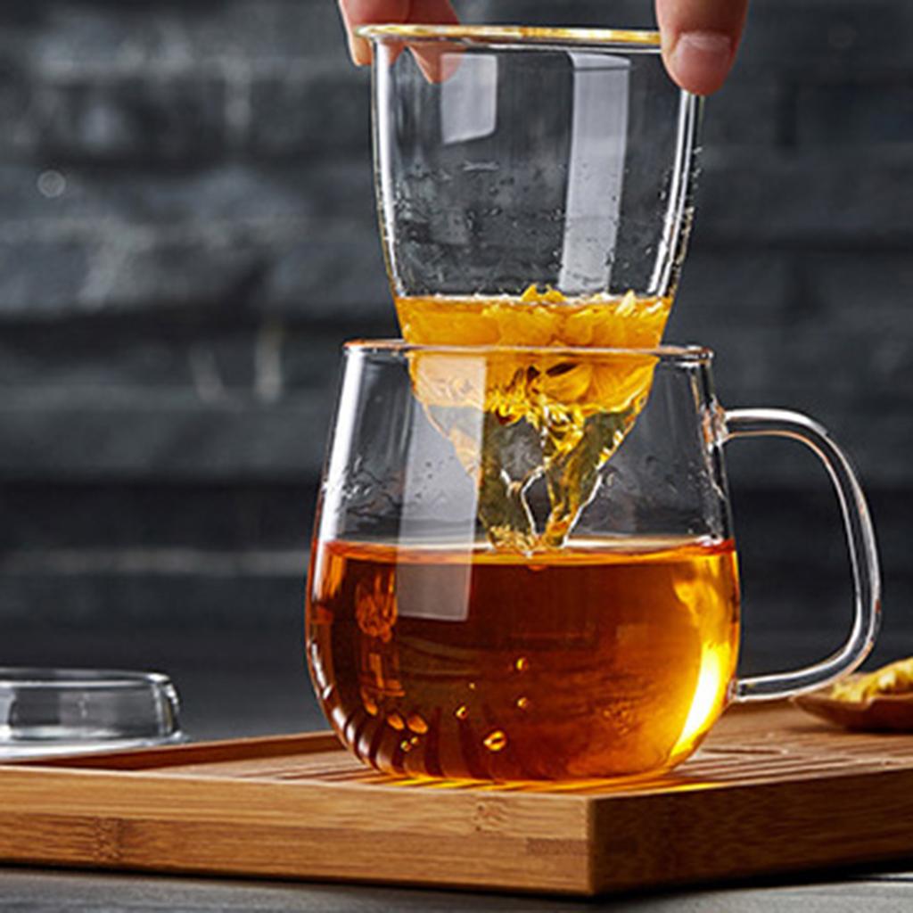 Прозрачная чашка для чая в виде гриба с фильтром, многоцелевая, для заваривания чая, кружка для молока из боросиликатного стекла, бытовая чашка для питья кофе