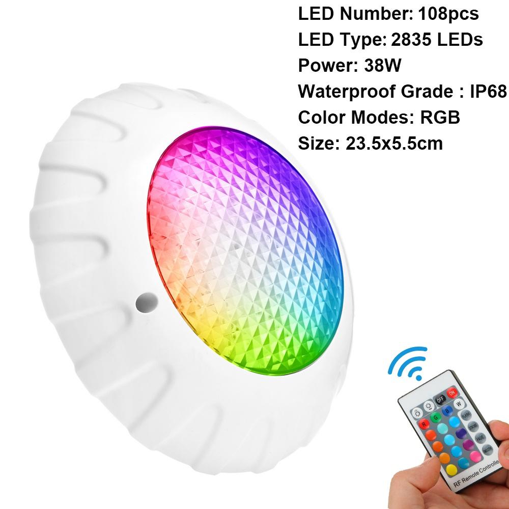 IP68 AC/DC 12V 38 В Светодиодный светильник для бассейна RGB Водонепроницаемый Подводный светильник Освещение для пруда Светодиодный прожектор для бассейна
