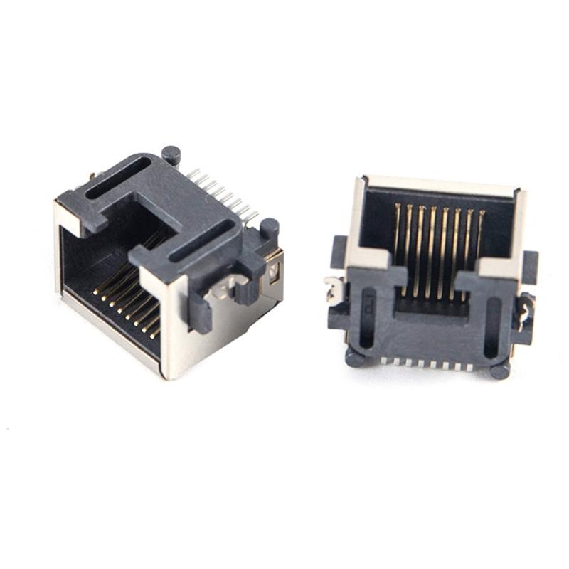 Pack Of 10Pcs RJ45 Ethernet Female Jacks Socket Metal Shielding SMTs Mount For Networking Devices PCB Replacement H=8.6