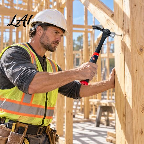 Heavy Duty Framing Hammer Claw with Magnetic Nail Starter Shock-Absorbing Grip Multi Angle Adjustable One Piece Steel Side Puller One-piece Forged