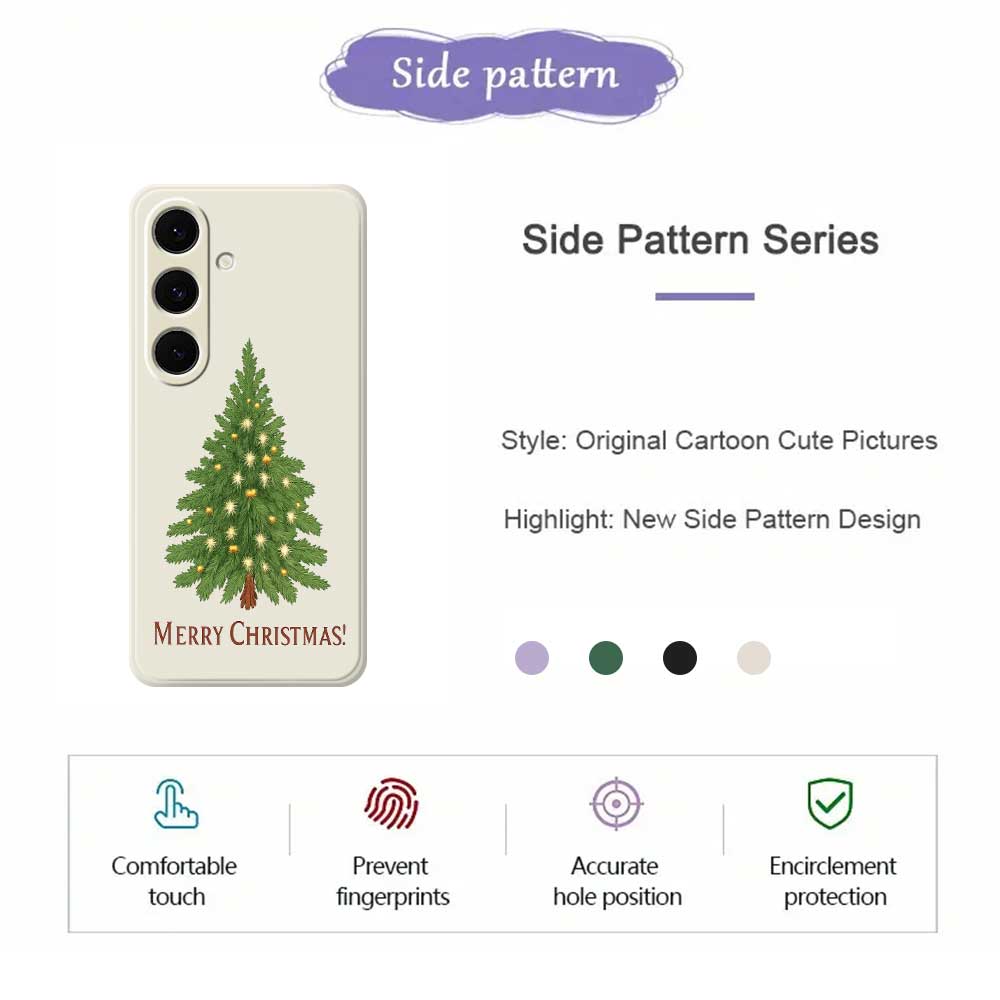 For Samsung Galaxy S25+ Case Christmas Tree Pattern Printing Straight Edge TPU Phone Back Cover