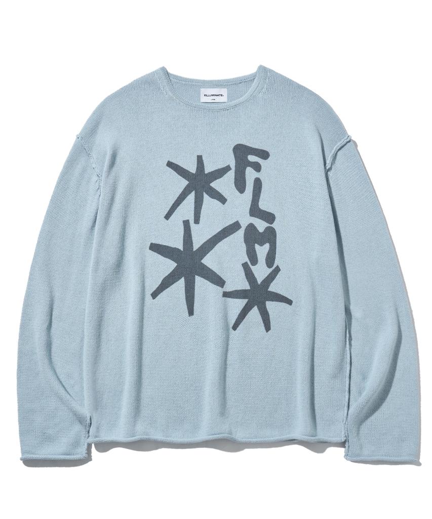 FILLUMINATE Flm Graphic Knit Pullover - Sky Blue