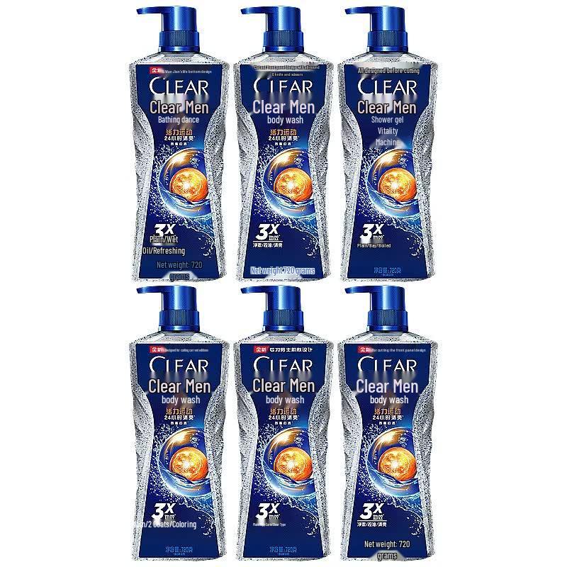 CLEAR Men's Active Sport Body Wash, 720g x 6 Bottles