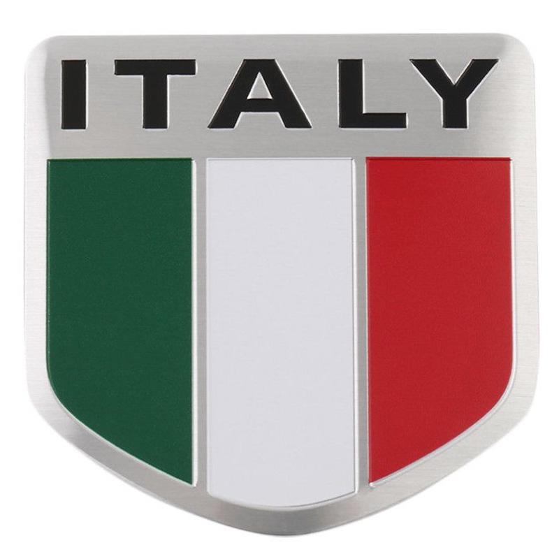 Aluminum 3D Metal ITALY Italian Flag Sticker Emblem Badge Decal Car Decorate