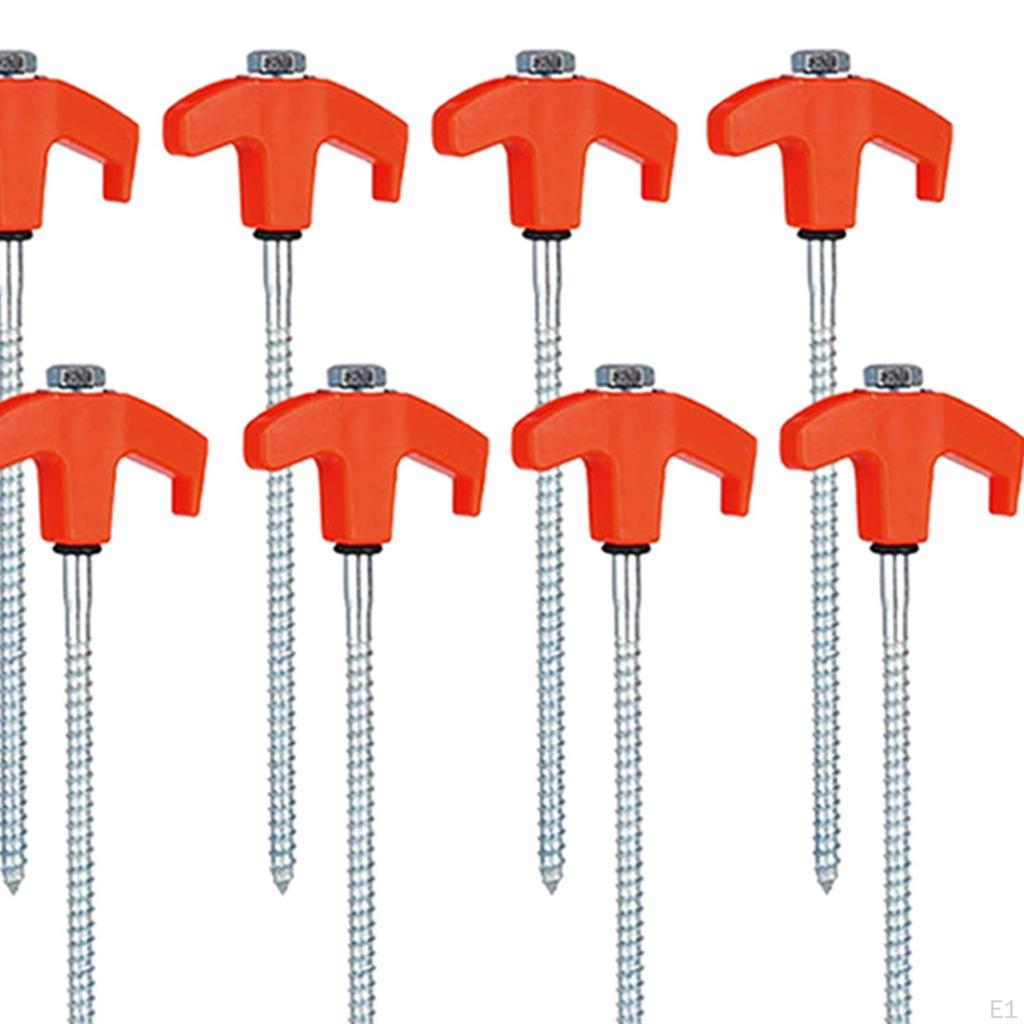 8 Pieces Tent Stakes Camping Nails Ground Anchors Stable Pegs Screw for Picnic