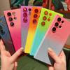Suitable for Samsung S25ultra Magnetic Phone Case, Liquid S24 Dual-color Gradient S22 with Lens Film Soft Protective Case