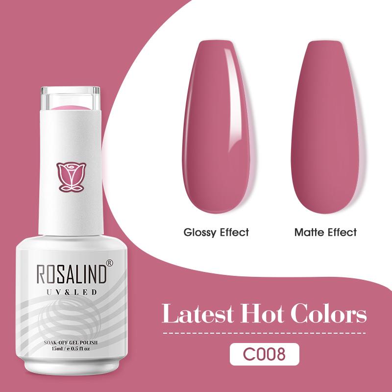 ROSALIND 15ml Shiny Stylish Gel Nail Polish Soak Off Pure Color LED/UV Lamp Nail Gel Bright For Nail Art Design 40 Colors