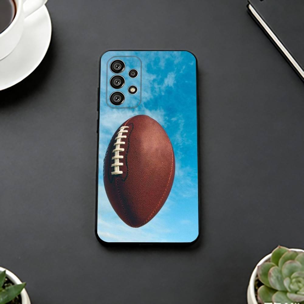 American Football Sport Phone Case Black Silicone Soft For Samsung S25,S24,S21,S22,S23,S30,Ultra,S20,Plus,Fe,Lite