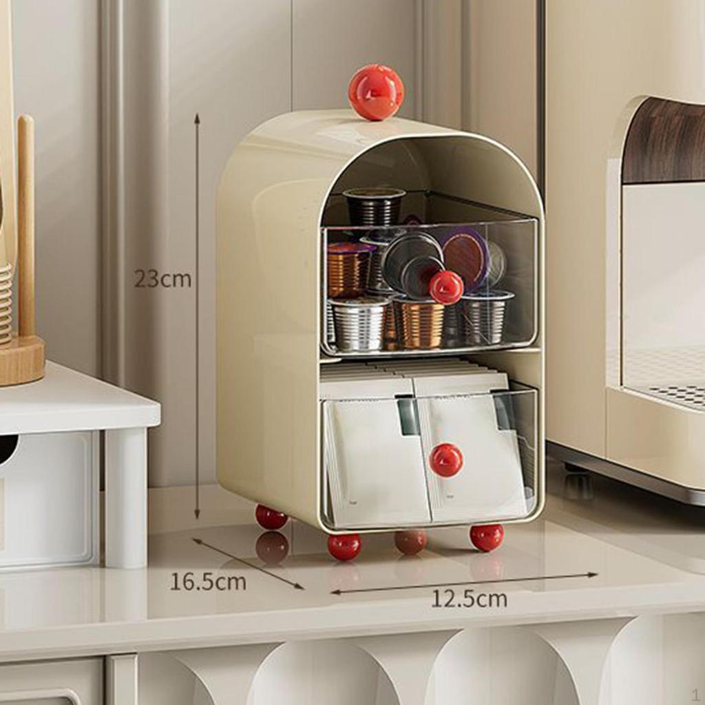 Tea Bag Organizer Coffee Pod Holder Box for Counter Home Kitchen Sugar