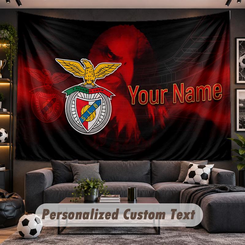 Benfica FC Personalized Tapestry Support Custom Name, Wall Art Home Decoration