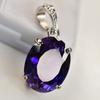 Natural Purple Sapphire 26.2 Ct 925 Sterling Silver Oval CERTIFIED Gems Pendant AI-14-NS