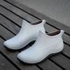 Fashion Ankle Boots for Women New Waterproof Low Top Rain Shoes Women Slip Resistant Fashion with Cotton Rain Boots Women Rubber Shoes
