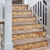 WTEMPO 2 Roll 6 Kinds of Wood Growth Rings Pattern Removable Self-Adhesive Stair Stickers Peel and Stick Renovation Stair Decals Stick Stickers
