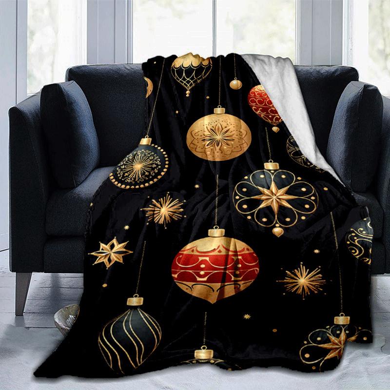 1pc Merry Christmas Printing Lightweight Flannel Blanket, Comfortable and Warm Blanket, for Camping Sofa Bed and Couch Office, Suitable for G